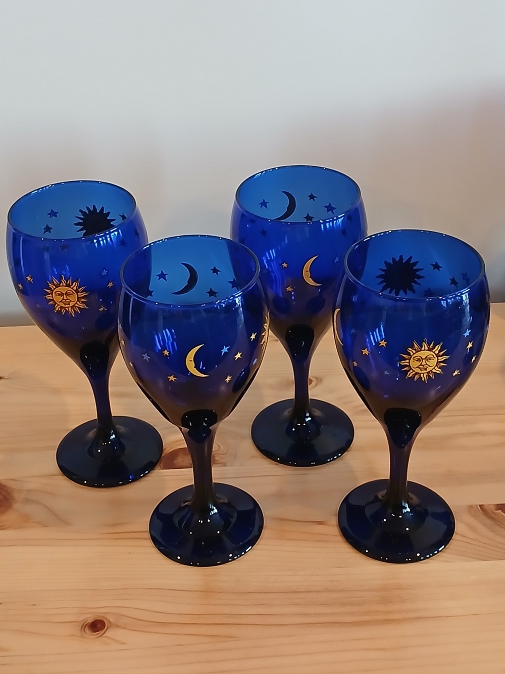 4 x  vintage Libbey celestial wine goblets